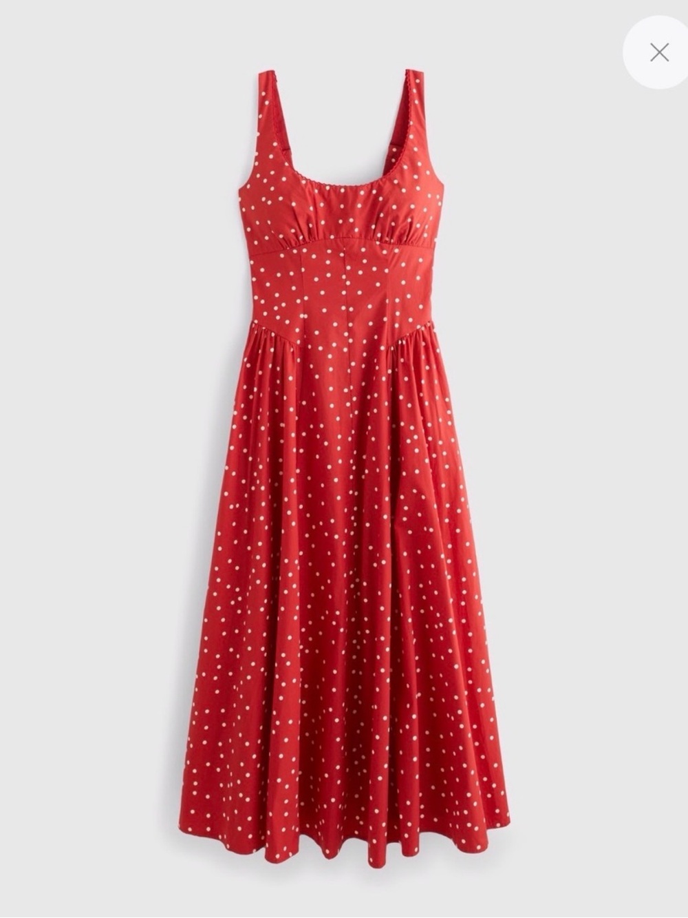 Abercrombie & Fitch Red Polka Dot Midi Dress